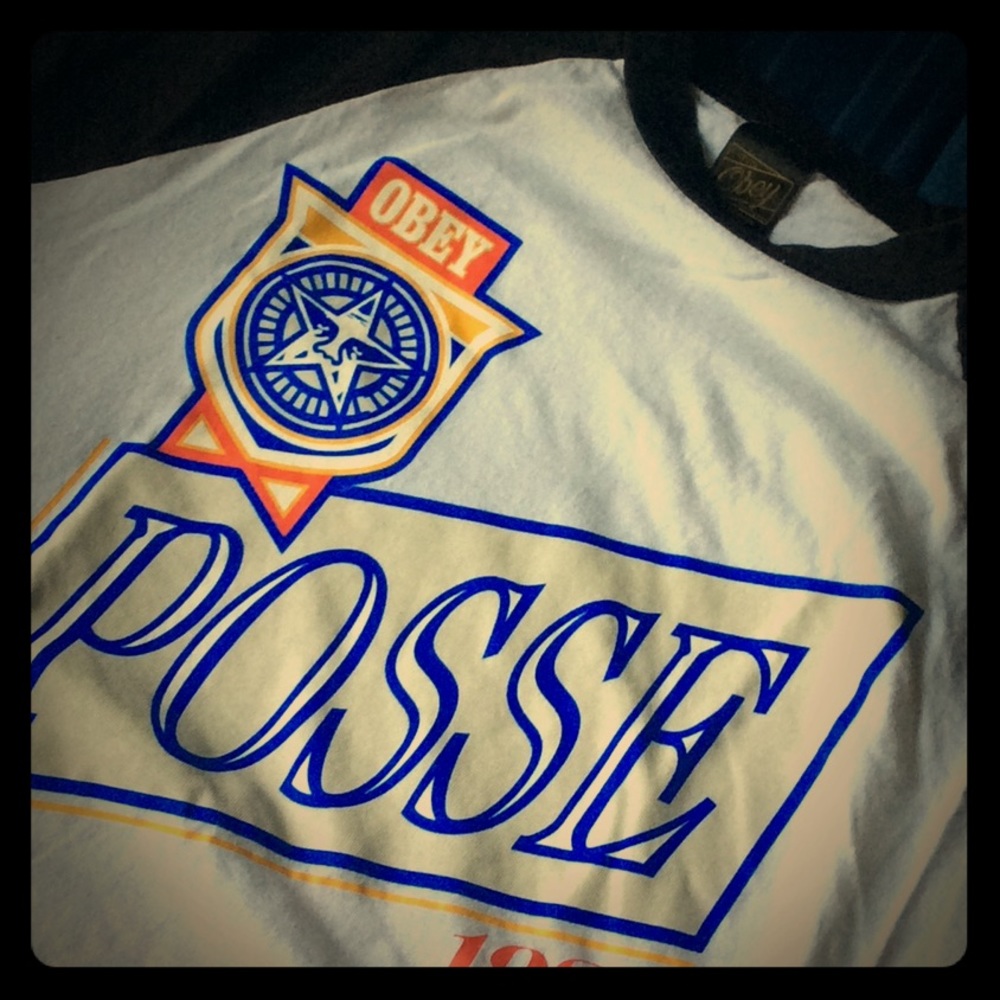 Obey Baseball t shirt Medium